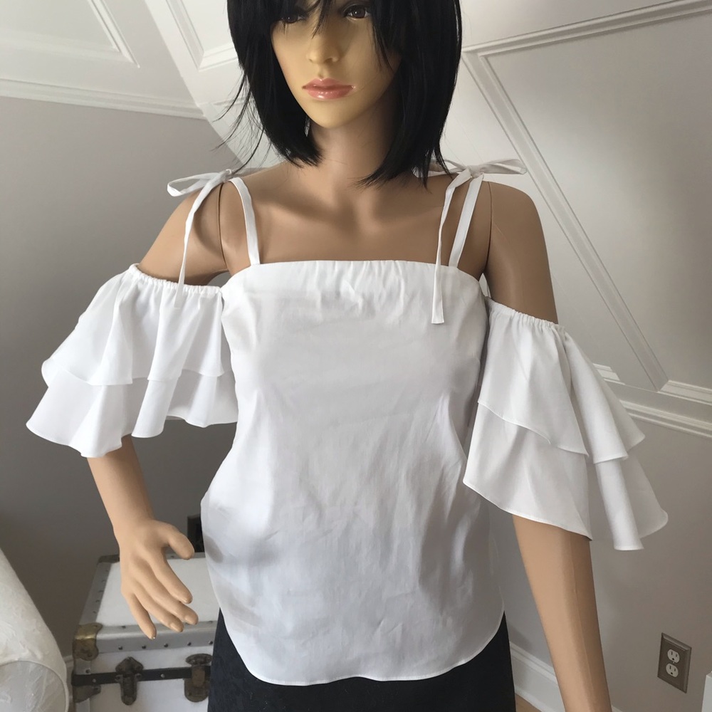 WHBM White Cotton summer top. Size 0. NWT